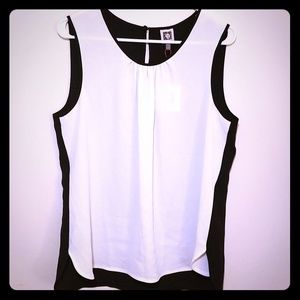 Anne Klein Sheer Tank Top Keyhole Back Blouse